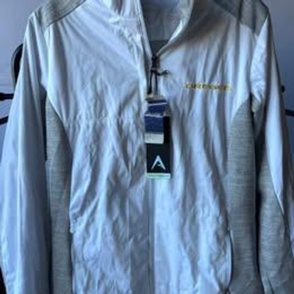 Antigua Passage Womens Full Zip Jacket White Grey Colorblock Size Large NWT